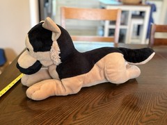 Black and Tan German Shepherd Plush Puppy Dog Laying Down 18″ Long Cute