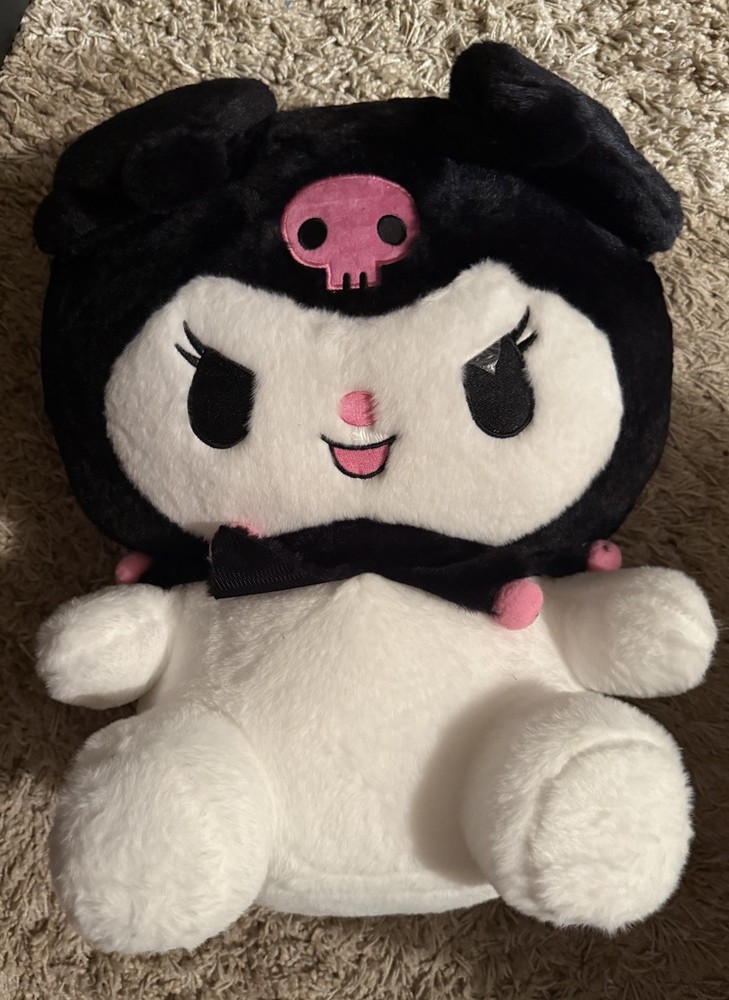 KAROMI Kawaii Juju Kur Cat Plush 28″ – White Black Pink Stuffed Animal *NEW