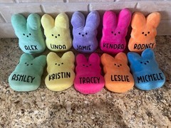 Plush Peeps Easter Bunny with Custom Name Personalization