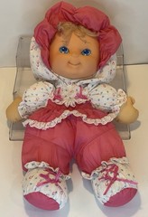 Vintage Fisher-Price Puffalump Kids Baby Doll Dark Pink 13” Floppy Doll 1990s