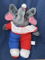 Kuddle Me Toys Elephant Clown Plush Vintage Stuffed Animal 14 Inch