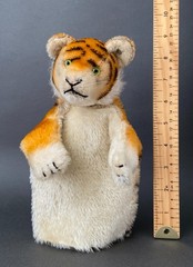 Rare STEIFF Tiger Hand Puppet ~ 1949-54 Vintage Mr Rogers Daniel Mohair Toy