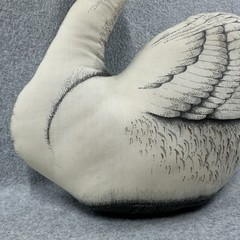 White Swan Vintage Plush Throw Pillow Stuffed Animal Elegant Gift Home Decor 14”
