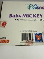 Vtg Disney Baby Mickey Mouse Huglight Fisher Price Plush Glow Light Open Box