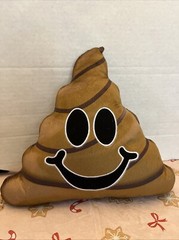 EMOJI SMILEY FACE SWIRL POOP Bed Throw PILLOW Buddy PLUSH FIGURE No Tags