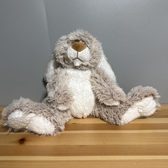Melissa & Doug Burrow Bunny Plush 9″ Tall 12″ Wide Rabbit Brown White Lop Eared