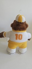 Vtg Brown Gorilla with Side Eyes Holding Football 11.5″ Plush Yellow White RARE