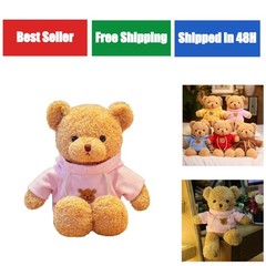 BSVOME 11.8″ Pink Teddy Bear Stuffed Animal Plush Doll for Kids