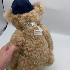 Vtg Steiff Teddy Bear Mohair Ear Tag 12″ Danbury Mint 100 Years New York Yankees