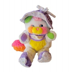 Vintage 1986 Mattel Popples Plush Doll Toy White Purple Yellow Pink Green Orange