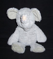 The Petting Zoo Grey Elephant Plush Snugglerz Sewn Eyes Bean Bag Stuffed Animal