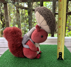 Jellycat Fungi Forager Squirrel Plush Red Stuffed Mushroom Backpack FNG2S Used