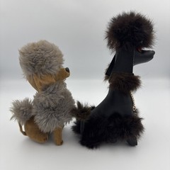 1960s Plush Poodle Dog Lot Kamar & Herman Pecker Wire Tail Made in Japan