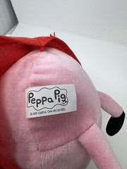 Peppa Pig Oink Talking 12″ Stuffed Plush 2003 ABD Ltd Red Dress Pink Pig BW
