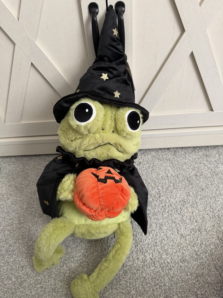 Moonlight Manor Halloween TikTokViral Wizard Frog Weighted Plush Pumpkin