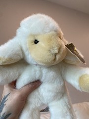 Vintage 1990 UNIPAK White Lamb Plush Stuffed Animal Easter Sheep 12″ 9268