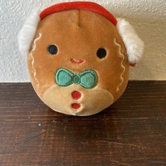 Squishmallows 2022 Jordan The Gingerbread Christmas Bow Tie Earmuffs Plush 4”