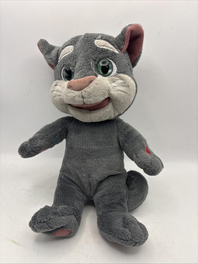 Talking Tom Interactive Plush 10” Dragon-i Toys Talk Back Recording Gray Cat Toy