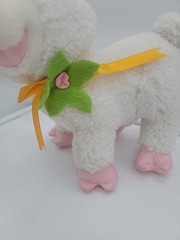 Vtg Toy Network Plush Sleepy Lamb Sheep White Pink Sherpa Stuffed Plush Animal