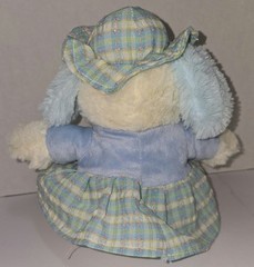 Kellytoy Blue & Cream Puppy Dog Plush Plaid Dress And Hat W/Tag 2008 12″