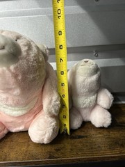 GUND Pink Teddy Bear Plush Lot of 2 Large & Small Stuffed Animals Soft Vintage