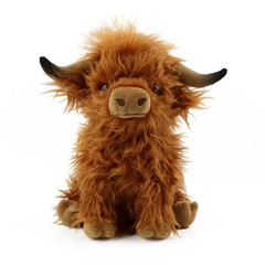 10″ Brown Highland Cattle Cow Plush Toy – New