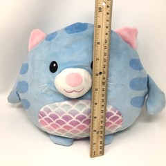 Blue Cat Pillow Soft Squishy Kitten Pink Nose Plush Stuffed Animal