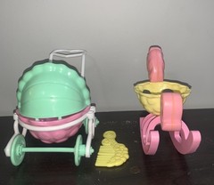 Vintage Mattel Teeny Turtle Tots Stroller Rocking Horse Little Pretty Kitty Comb