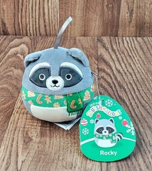 Squishmallow Rocky The Raccoon Christmas 4″ Plush 2023 NEW