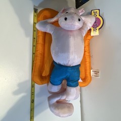 VTG 13″ Kuddle Me Toys Plush Colorful Nylon Puffy HIPPO On Float Stuffed Animal