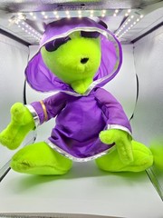 Vtg 90s 1997 Nanco Believe The Alien Plush 16″ Green Purple Hooded Robe Large