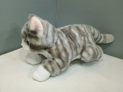 Gray and White Striped Siamese Tabby Kitty Cat Blue Eyes 13″ Plush TigerHart Toy