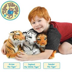 Saphed The White Tiger | 17 Inch Stuffed Animal Plush | By TigerHart Toys