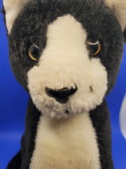 Playtive Junior Black & White Sitting Cat Soft Plush Toy 9” Shorthair Preloved