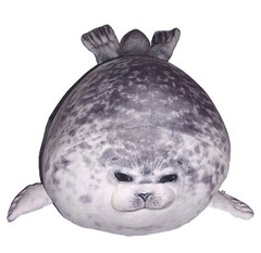 SEAL PUP Chubby Gray Spotted Soft Stretchy 13in Foam Rounded Plush Tik-Tok
