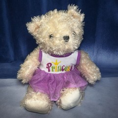 Dan Dee Princess Purple Dress Teddy Bear 17″ Cream Swirl Plush Stuffed Soft Toy