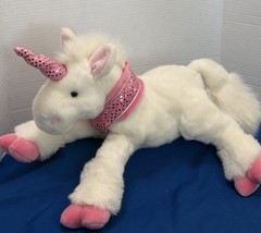 Rare Commonwealth 1999 White Pony / Horse Unicorn Hearts Plush Stuffed Animal
