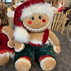Lot of 2 Dan Dee Plush Gingerbread Boy & Girl 16″ EUC