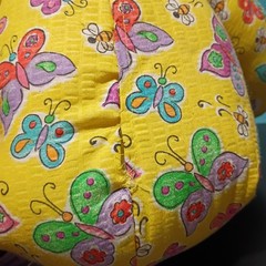 Handmade With Love Quilted Teddy Bear Plush Yellow Butterfly Stuffed Animal