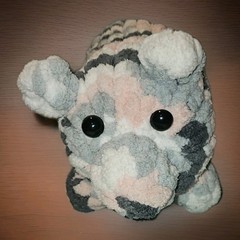 Handmade Crochet Piggy Pig Plush Amigurumi Approx 7in H x 14 in L x 5in W PL-4