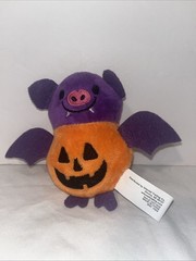 Bat Jack O’Lantern 4″ Plush Purple Orange Stuffed Halloween Oriental Trading Co.