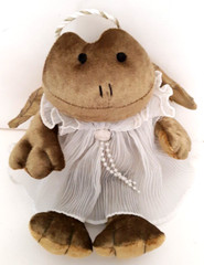 Vintage Russ Glitter & Gold Angel Frog Plush NEW