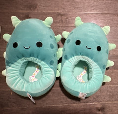 Squishmallows Green Plush Kids Slippers Casual: Size 4-5 – Worn once