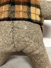 Custom Crafted Stuffed Memory Bear Rustic Old World Tweed Suit Fabric Brown