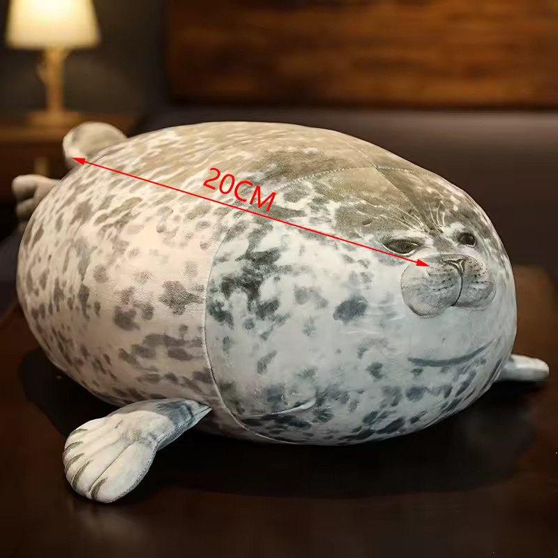 Cute Chubby Seal Plush Pillow 3D Stuffed Sea Lion Doll Sleeping Cushion Toy Gift