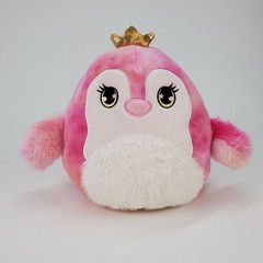 Squishmallows Piper the Penguin Pink Tie Dye Bird with Gold Crown 8 In Plush Toy