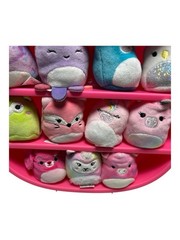 Squishmallows Squishville 18 pc Lot & Pink Shelf Display Play Easter Birthday
