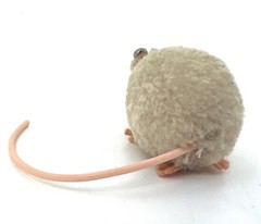 Steiff Woolen White Mouse 1960s ID Button Tag Wool Pom Poms Vintage