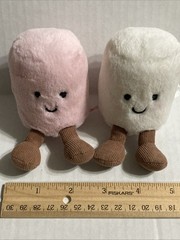 Jellycat Amuseables Marshmallows Pink/White Plush 3.5in EUC