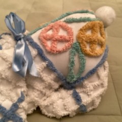 Blue Moon Vintage Patchwork Bunny Plush Chenille Bedspread Look
